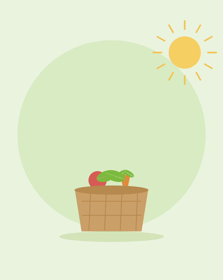 Flat illustration of een wicker basket of freshly harvested groenten — oogsten en storing je produce, van SeedsChoice