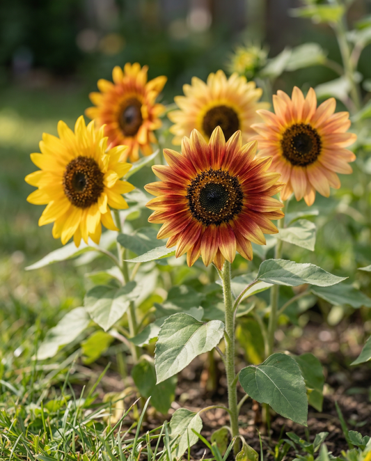 Sunflower Compact Spray Seeds Organic Helianthus Annuus Annual