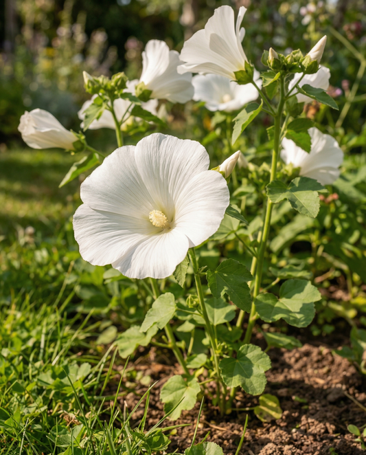 Mallow Mont Blanc Seeds Organic Lavatera Trimestris Annual Flower
