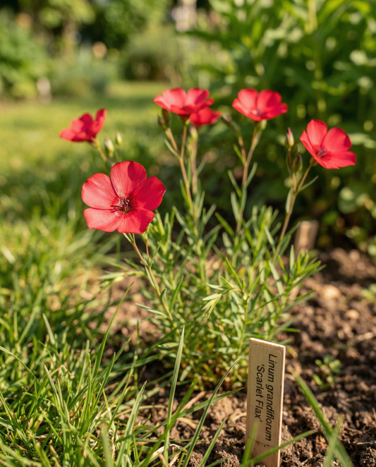 Scarlett Flax Seeds Organic Linum Grandiflorum Annual Flower
