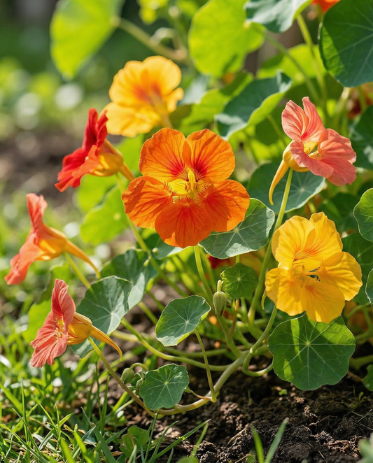Nasturtium Climber Seeds Organic Tropaeolum Majus Annual Mixed Colors