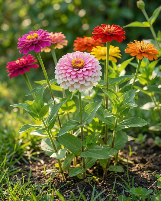 Zinnia Dahlia Flowered Seeds Organic Zinnia Elegans Annual Mix