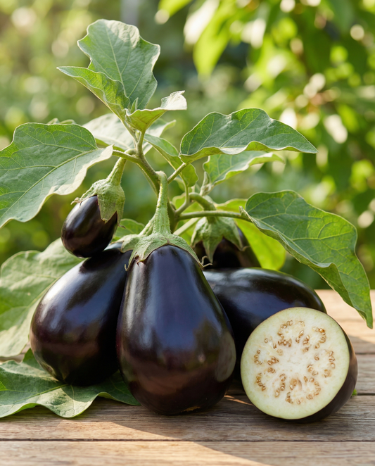 Eggplant Black Beauty Seeds Organic Solanum Melongena Annual