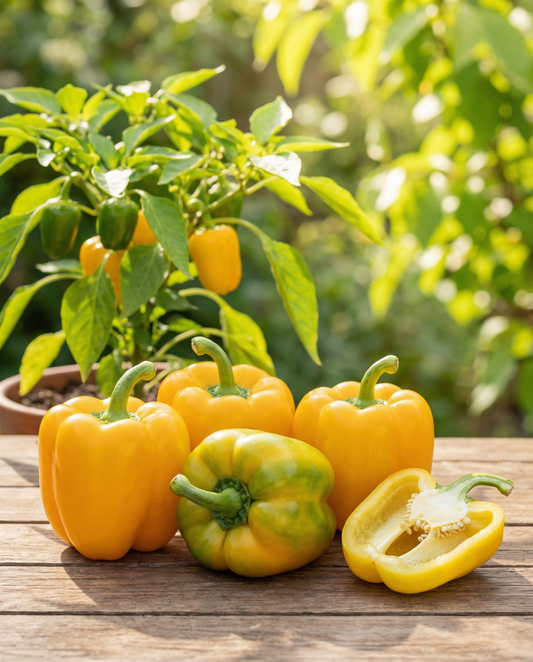 Sweet Pepper Seeds Yellow California Wonder Organic Capsicum Annuum Annual