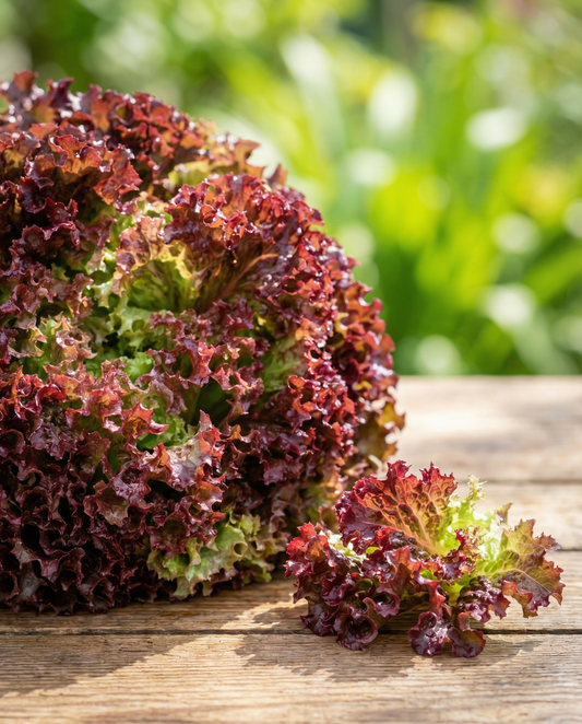 Curly Lettuce Lollo Rossa Seeds Organic Lactuca Sativa Annual Vegetable