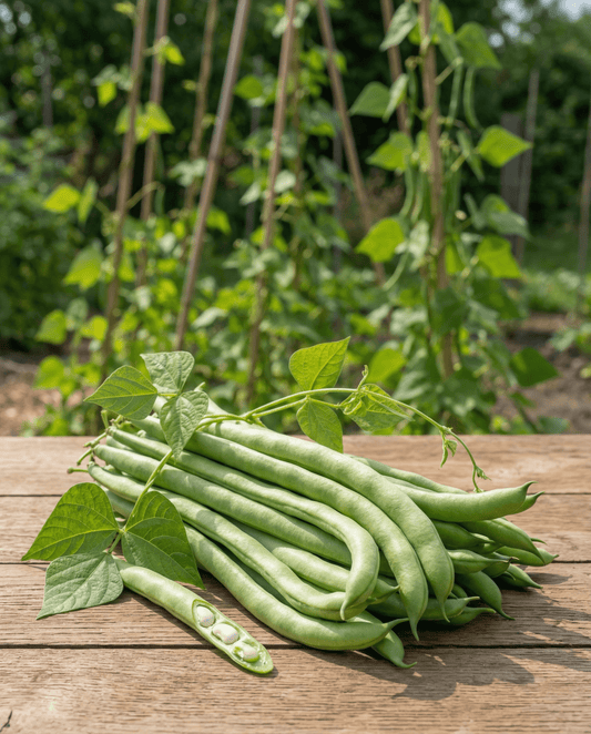Pole Bean Seeds Neckarkönigin Organic Phaseolus Vulgaris Annual Green Pods