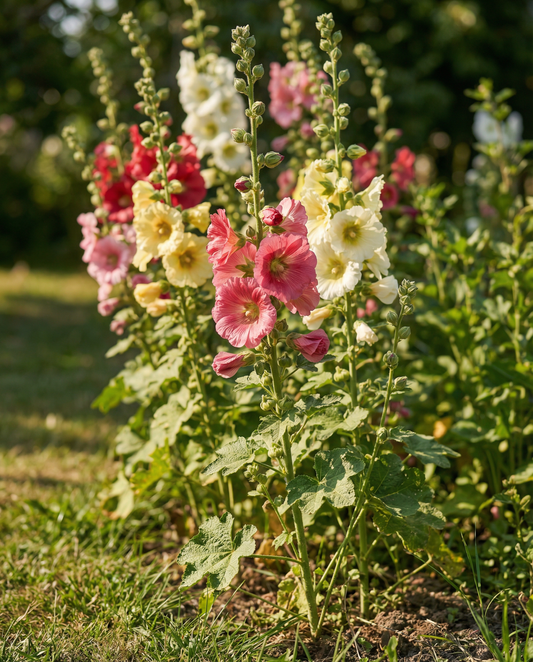 Hollyhock Summer Carnival Seeds Alcea Rosea Annual