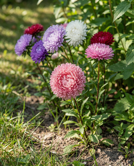Aster Pompon Seeds Callistephus Chinensis Annual Mixed Pompon Aster