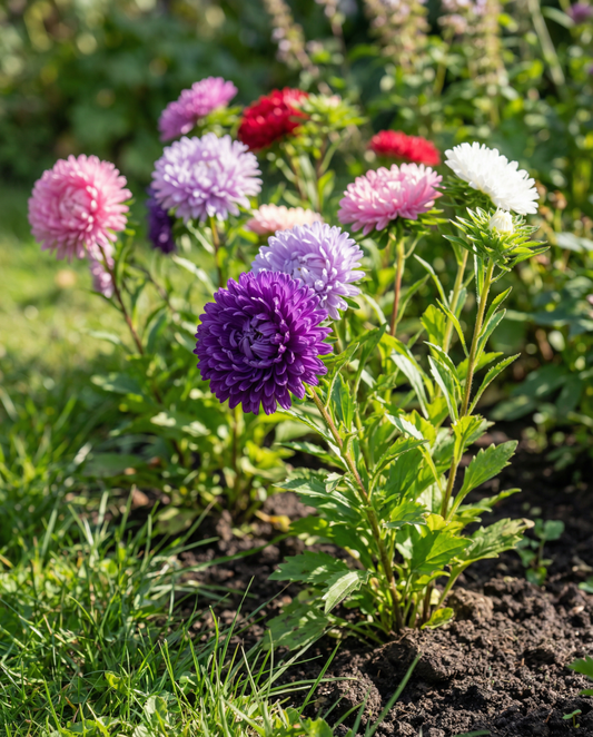 Aster Queen Of The Market Seeds Callistephus Chinensis Annual Mixed Colors