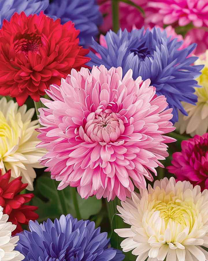 Aster Queen Of The Market Seeds Callistephus Chinensis Annual Mixed Colors