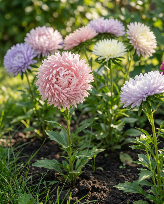 Aster Ostrich Feather Seeds Callistephus Chinensis Annual Mixed Colors