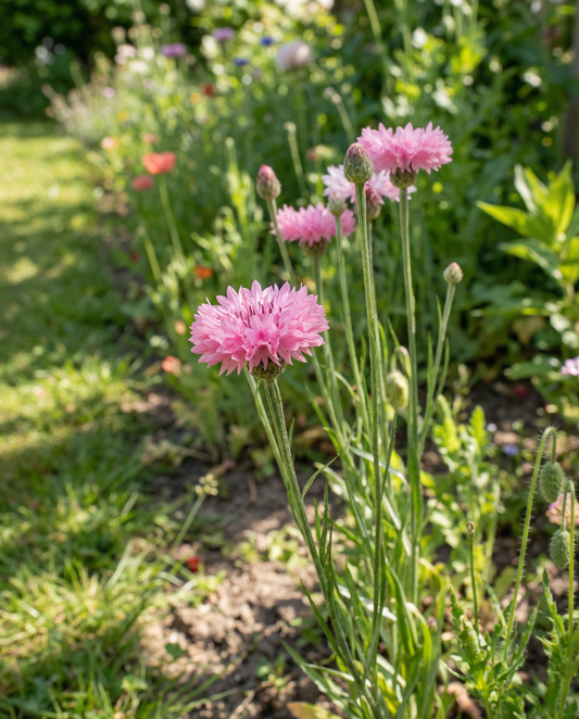 Cornflower Pink Ball Seeds Centaurea Cyanus Annual Flower