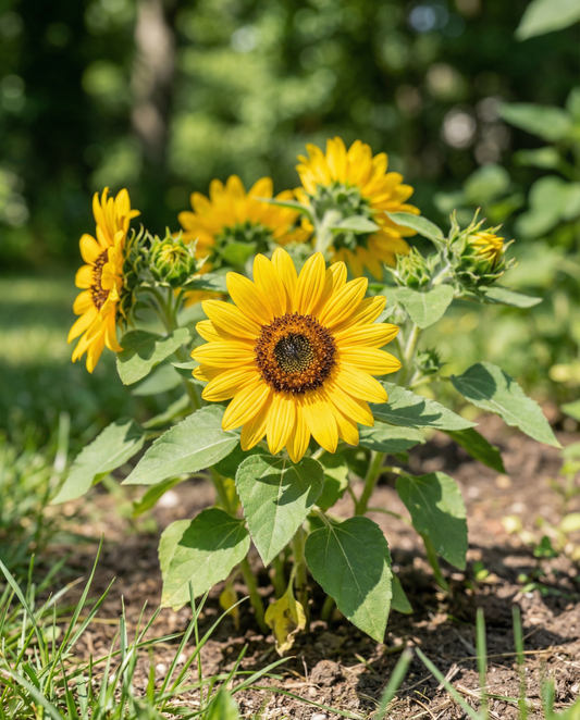 Sunflower Dwarf Yellow Seeds Helianthus Annuus Annual