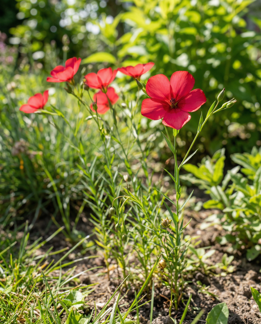 Scarlet Flax Seeds Linum Grandiflorum Annual Flower