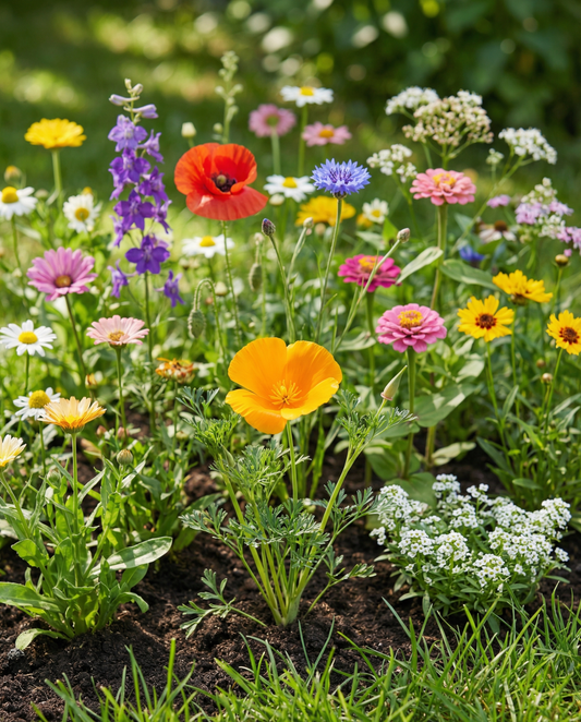 Summer Flowers Seeds Annual Mix For Full Sun 20 To 80 Cm