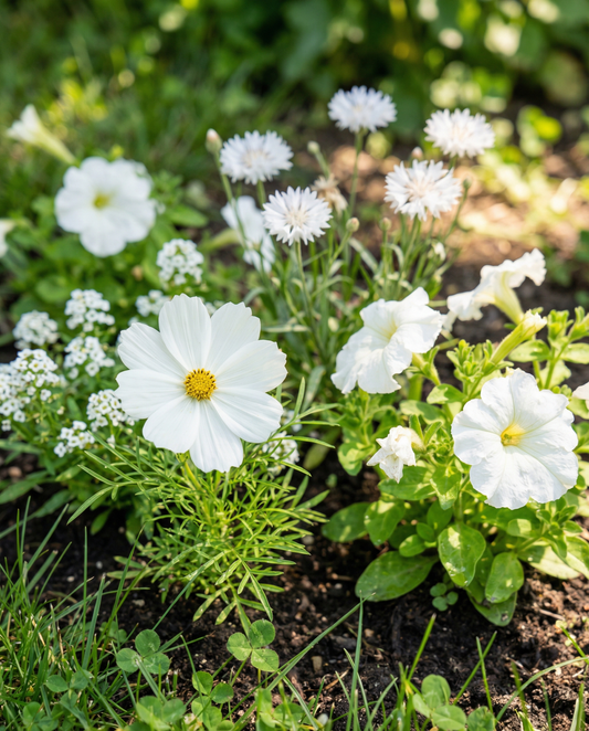 White Summer Flowers Seeds Mix Annual White Blend