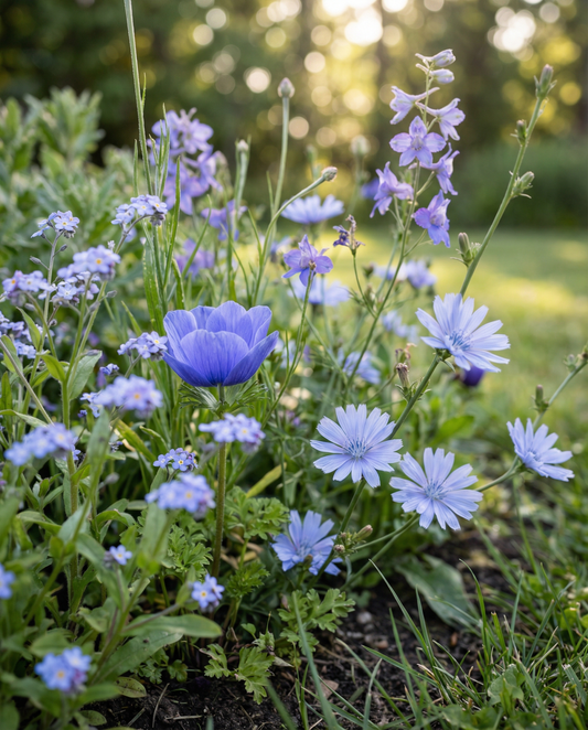 Blue Summer Flowers Seeds Annual Mix Full Sun 20 To 80 Cm