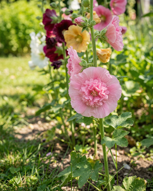 Hollyhock Seeds Chater Double Mixed Alcea Rosea Biennial