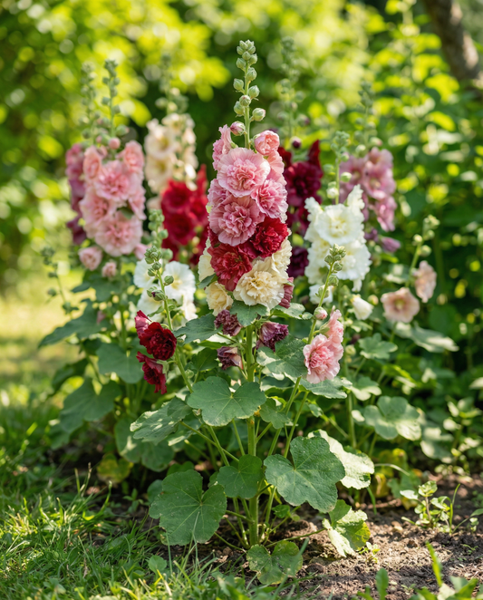 Hollyhock Seeds Antwerp Stars Mix Alcea Rosea Biennial