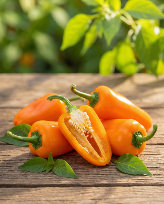 Sweet Pepper Seeds Snacking Mini Orange Annual Capsicum Annuum
