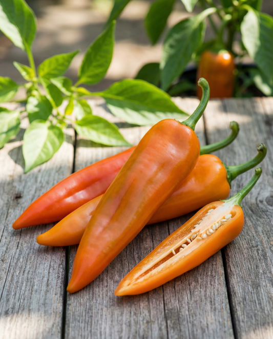Sweet Pepper Seeds Timia Capsicum Annuum Orange Annual Pointed