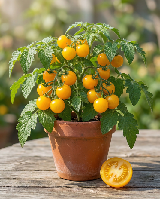 Dwarf Cherry Tomato Seeds Solanum Lycopersicum Annual Gourmandise Yellow