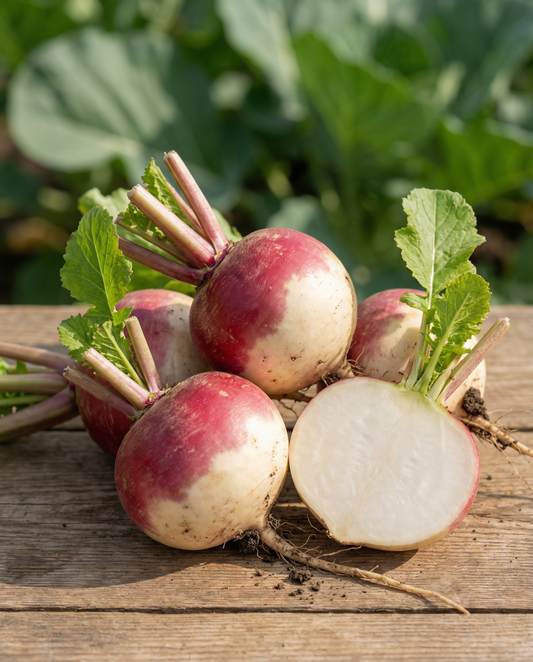 Turnip Seeds Brassica Rapa Annual Ronde Witte Roodkop Nancy