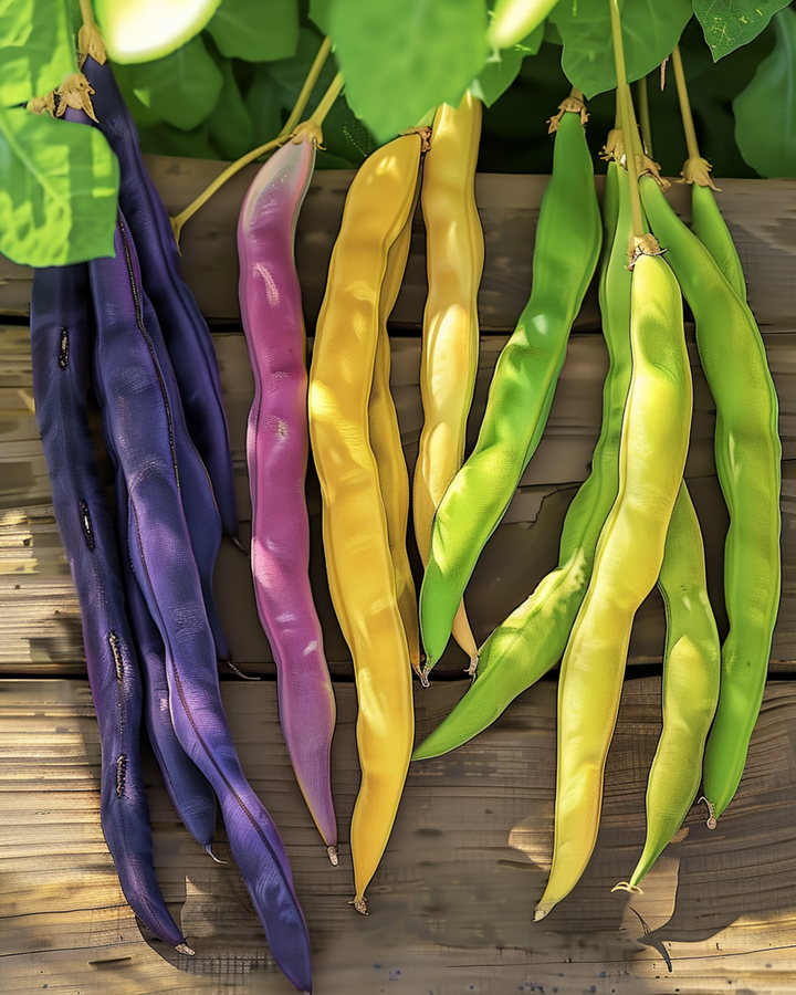Pole Bean Seeds Three Color Mix Phaseolus Vulgaris Annual