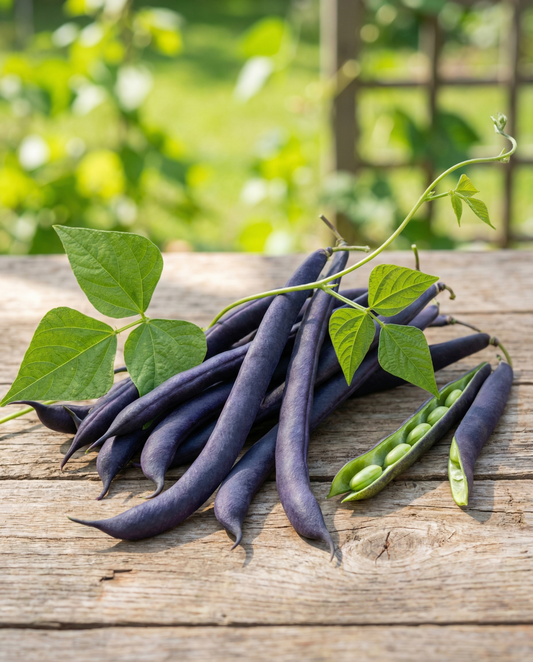 Pole Bean Seeds Blauhilde Phaseolus Vulgaris Annual Variety