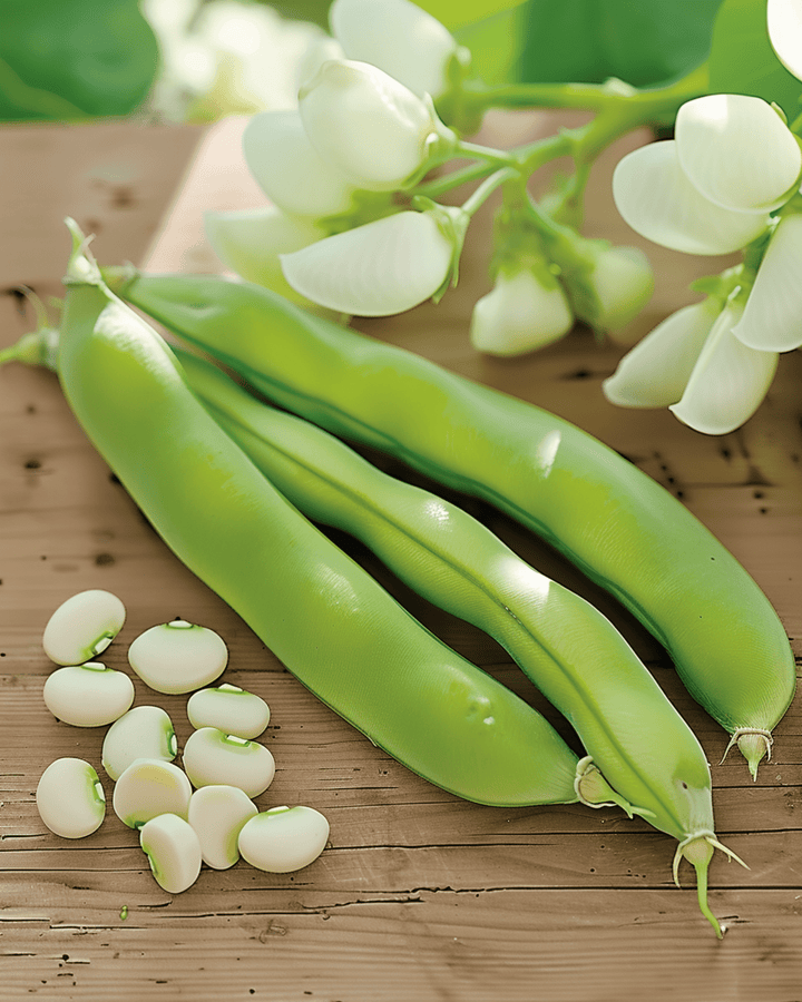 Broad Bean Seeds Threefold White Vicia Faba Annual Variety