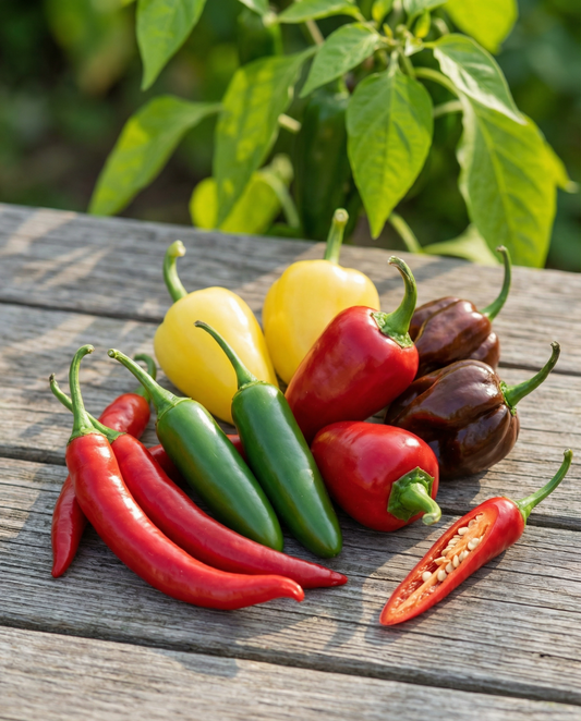 Pepper Mixture Seeds Capsicum Annuum Annual Mix 5 Varieties