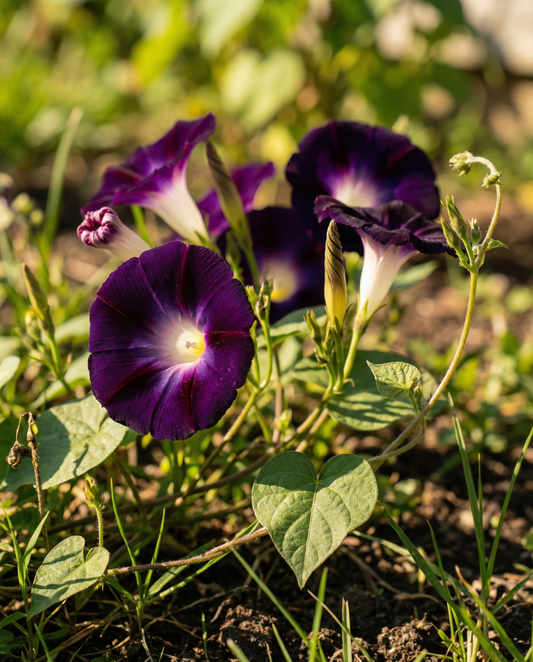 Ipomoea Purpurea Seeds Knowlians Black Annual Climber Dark Purple Flowers