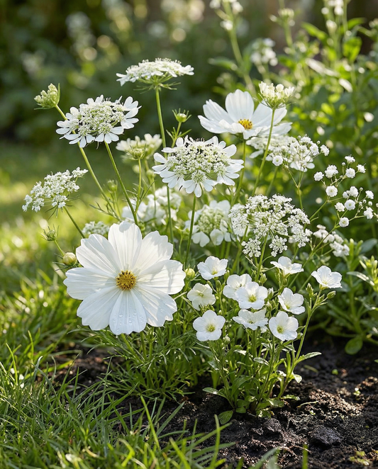 Summerflowers Sweet White Seeds Annual Flower Mix White Blooms