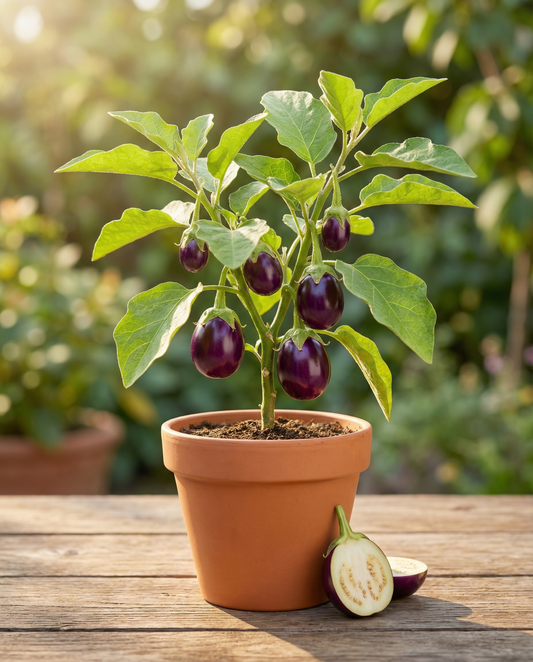 Mini Eggplant Seeds Solanum Melongena Patio Baby F1 Annual
