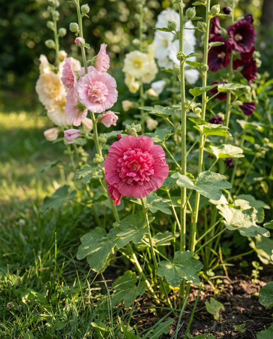 Hollyhock Seeds Alcea Rosea Doppia Multicolor Perennial Mix