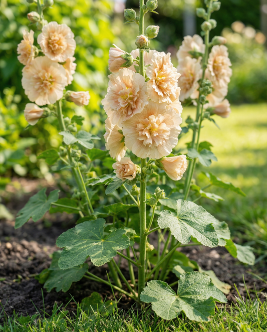 Hollyhock Seeds Majorette Champagne Alcea Rosea Annual