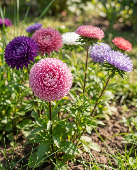 Aster Pompon Mixed Seeds Callistephus Chinensis Annual
