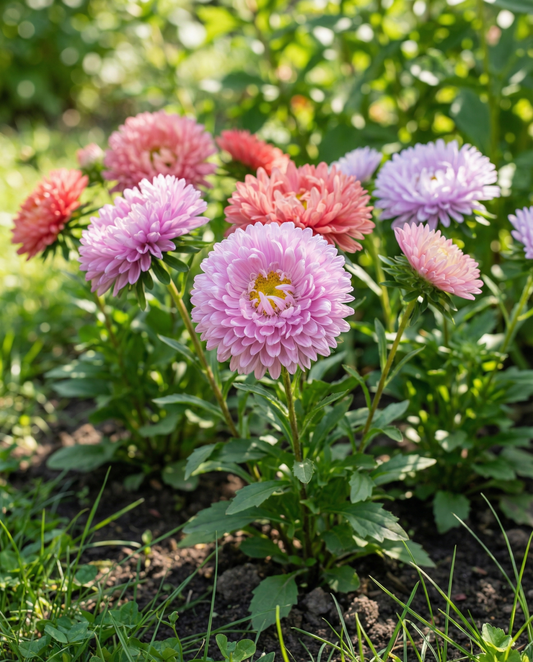 Aster Powderpuffs Mixed Seeds Callistephus Chinensis Annual