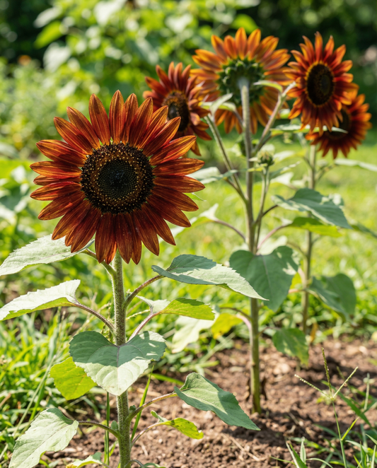 Sunflower Evening Sun Red Yellow Seeds Helianthus Annuus Annual