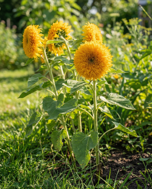 Sunflower Sungold Seeds Helianthus Annuus Annual Double Flowered Tall