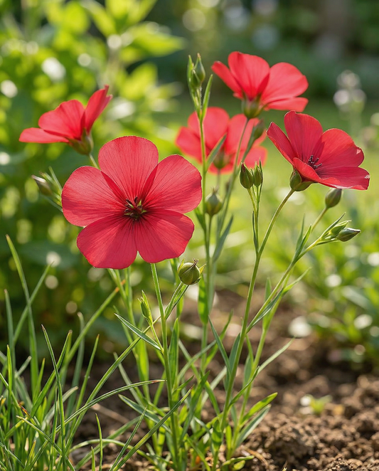 Scarlet Flax Seeds Linum Grandiflorum Annual