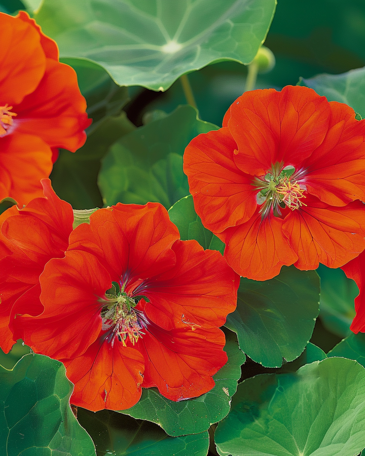 Nasturtium Seeds Scarlet Gleam Tropaeolum Majus Annual Flower