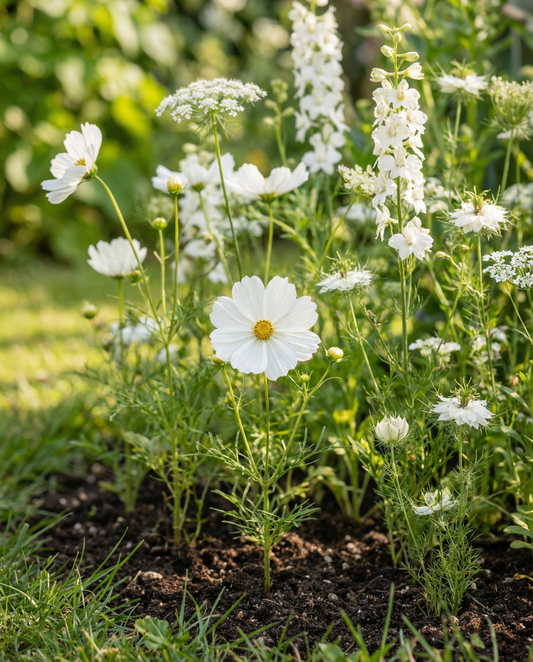White Summer Flowers Seeds Annual Mix White Shades 20 To 80 Cm