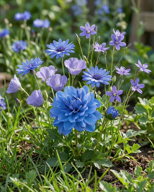 Blue Summer Flowers Seeds Annual Mix Blue Shades
