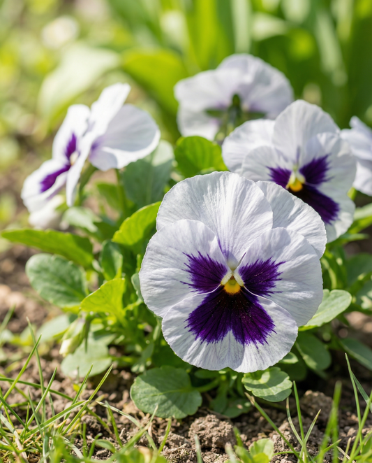 Pansy Seeds Silverbride Viola Wittrockiana Biennial Flower