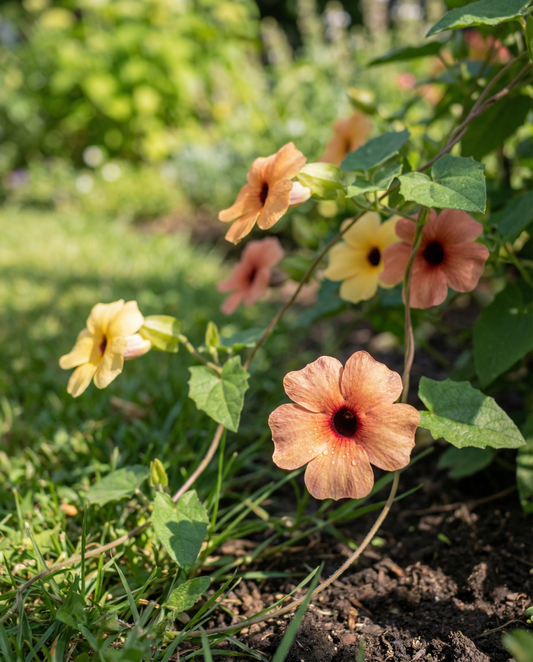 Black Eyed Susan Seeds Thunbergia Alata African Sunset Perennial Mix
