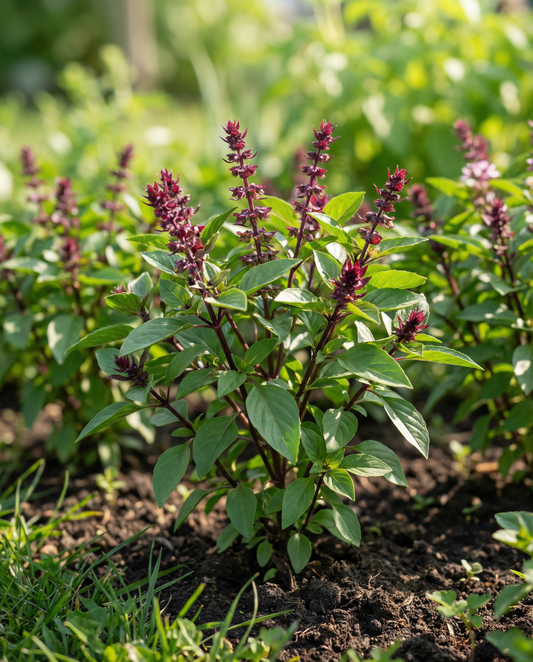 Sweet Basil Siam Queen Seeds Ocimum Basilicum Annual Herb