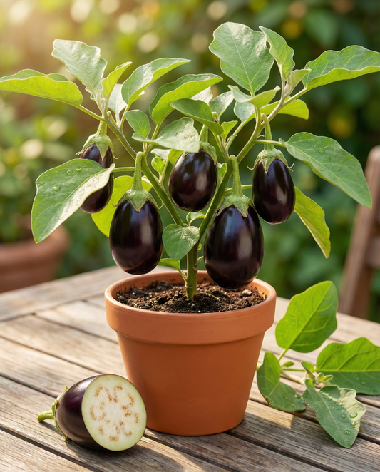 Mini Eggplant Seeds Patio Baby F1 Solanum Melongena Annual