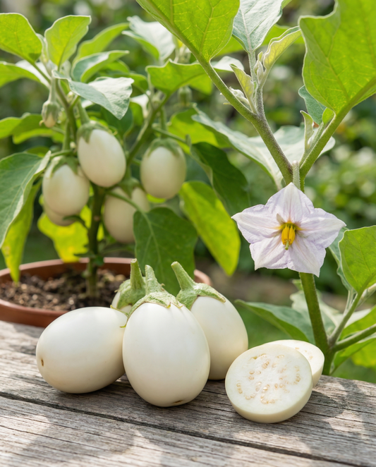 Eggplant White Egg Seeds Solanum Melongena Annual
