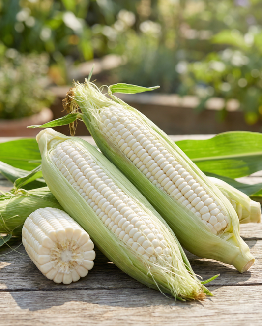 Sweetcorn Seeds Glacial Zea Mays Annual White Variety